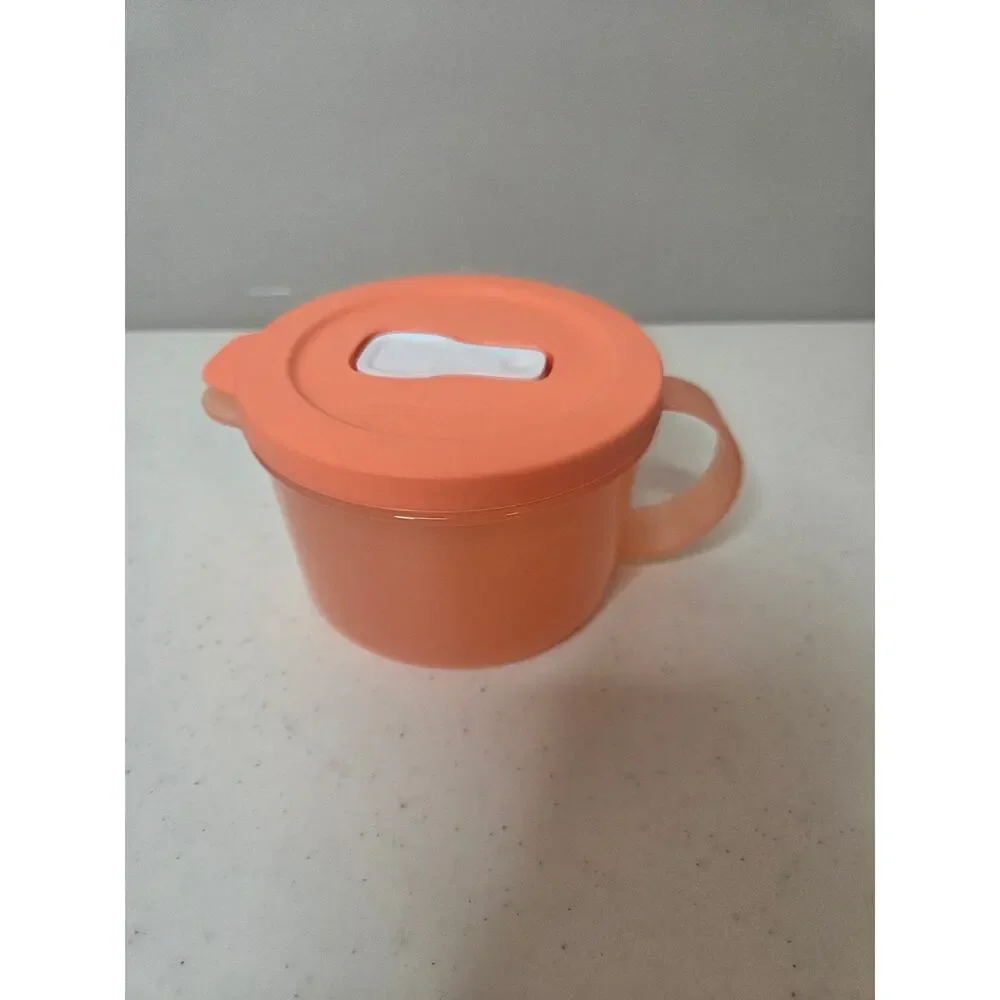 Tupperware Crystalwave Soup Mug Coral #3155A-2 16 oz
